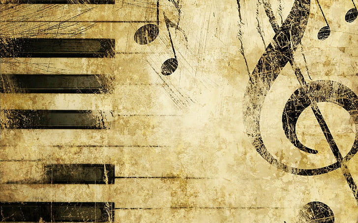 musical notes, piano, artwork, music Free HD Wallpaper