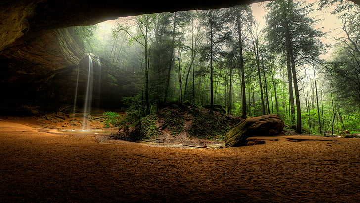 Nature Tropical, crag, logan, rock, woodland Free HD Wallpaper