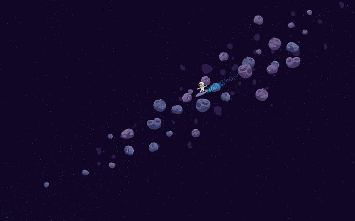 Outer Space Pixel Art, surfing, space, pixel art, digital art Free HD Wallpaper