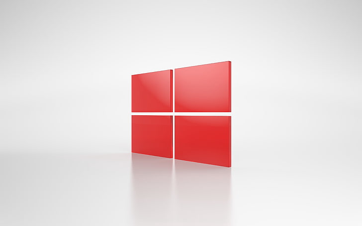 Red Digital Windows Logo, still life, windows, no people, closeup Free HD Wallpaper