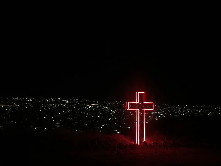 Roman Catholic Crosses, night, mountain, nature, dark Free HD Wallpaper