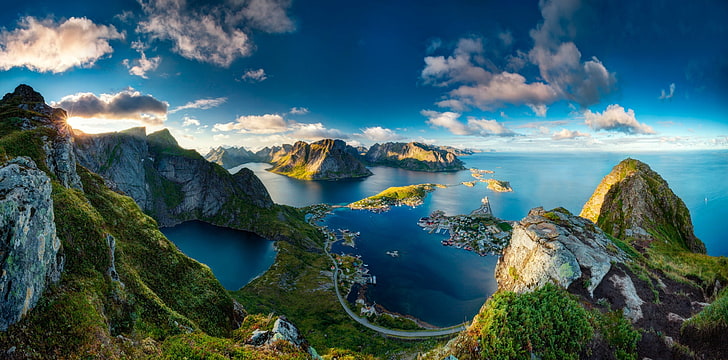 Scandinavian Landscape, sky, multi colored, cliff, europe Free HD Wallpaper