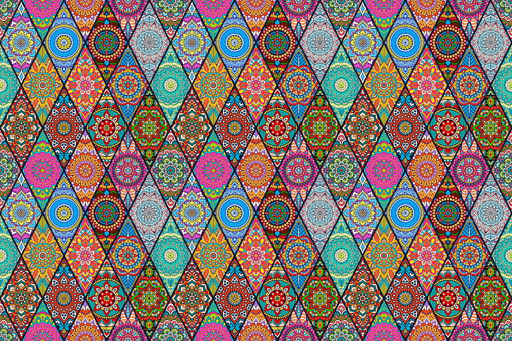 Simple Mandala, no people, floral pattern, in a row, architecture Free HD Wallpaper