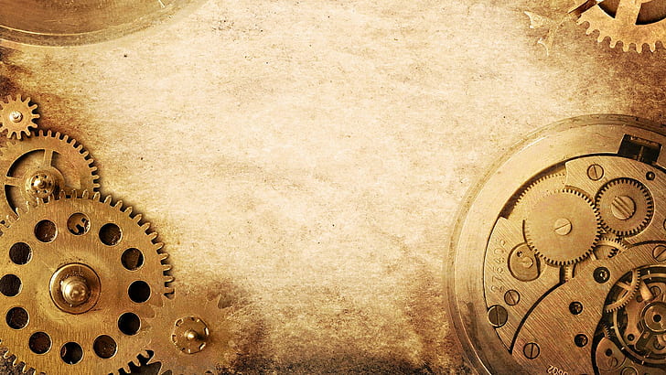 Steampunk Gears, gears, screw, watches, clockwork Free HD Wallpaper