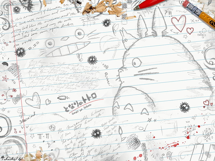 Totoro Art, communication, sheet music, my neighbor totoro, musical note Free HD Wallpaper