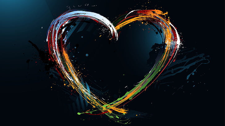 Abstract Heart Artwork, technology, swirl, line, circle Free HD Wallpaper