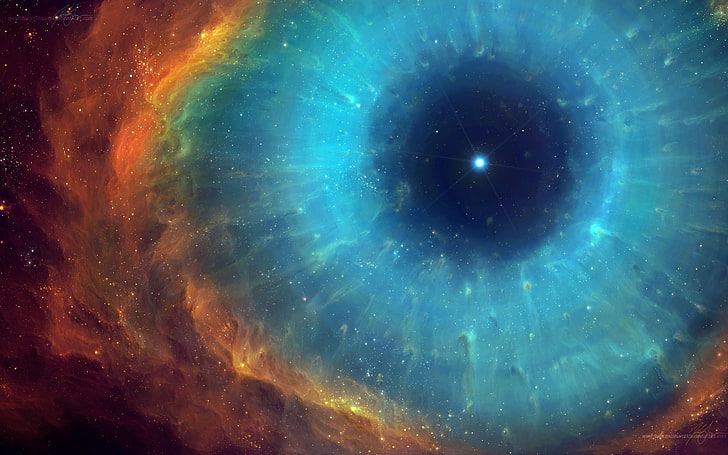 Aquarius Nebula, space art, tylercreatesworlds, dust, spiral Free HD Wallpaper