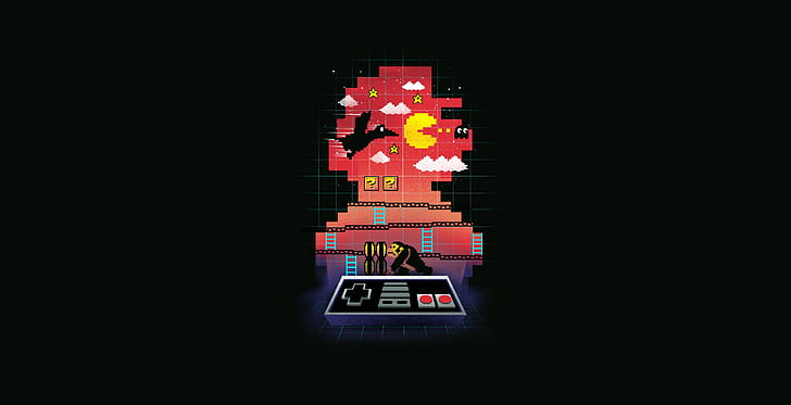 Atari Game Art, nintendo, controller, video game art, artwork Free HD Wallpaper