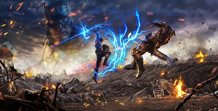 Avengers Endgame Iron Man vs Thanos, avengers endgame, marvel comics, captain america, thanos Free HD Wallpaper