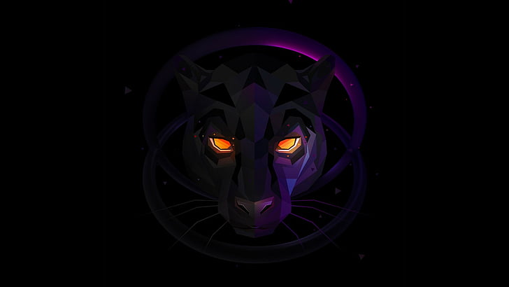 Black Panther Mask Purple, violet, graphics, darkness, artwork Free HD Wallpaper