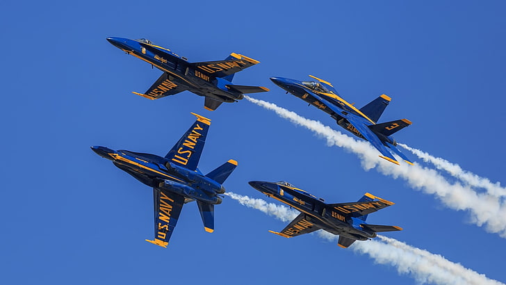 Blue Angels, sky, sports activity, military airplane, air force Free HD Wallpaper