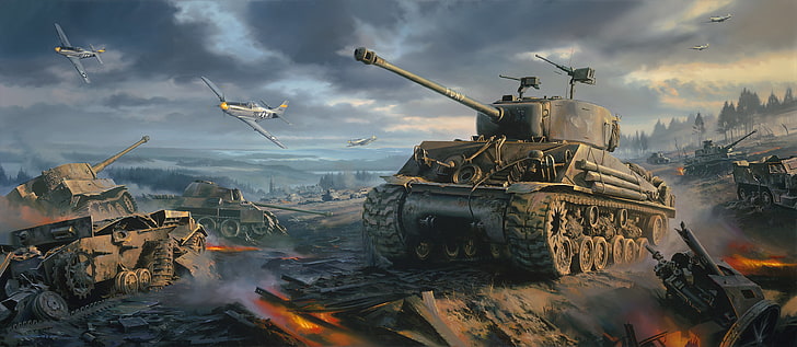 Call of Duty WW2, flying, day, fire, transportation Free HD Wallpaper