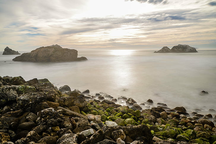 Cloud Walls, long  exposure, west, sea, stop Free HD Wallpaper