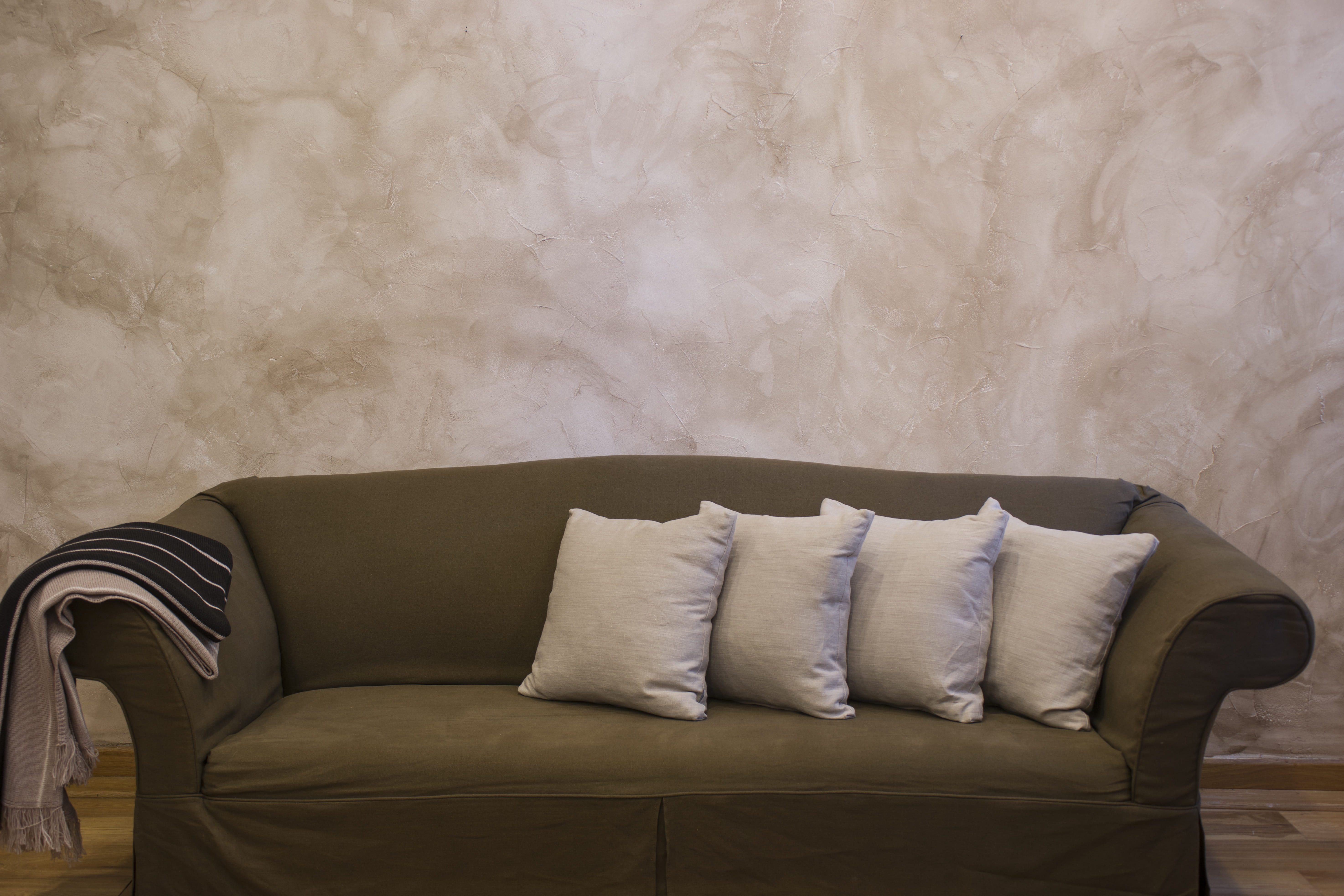 Concrete Block Wall Interior, stuffed, domestic room, seat, architecture