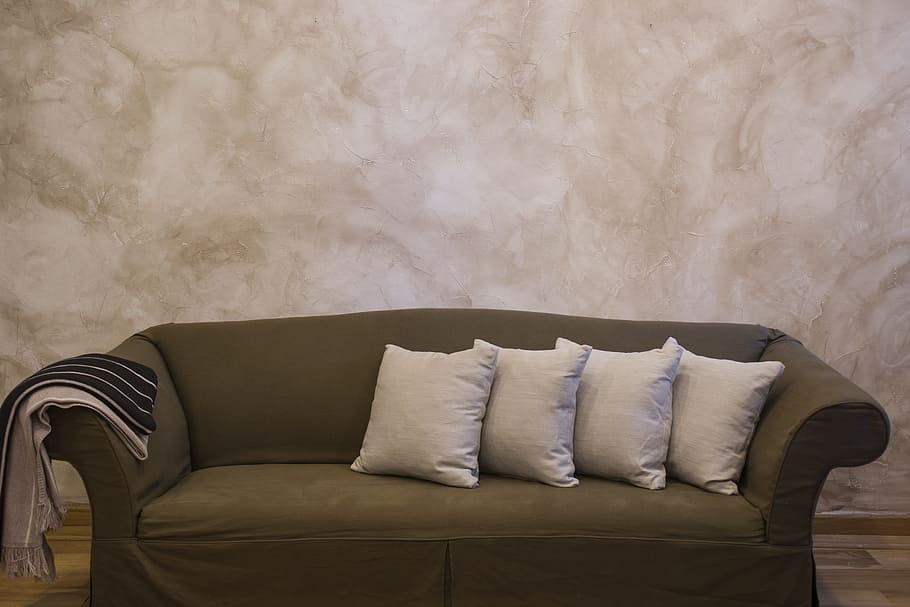 Concrete Block Wall Interior, stuffed, domestic room, seat, architecture Free HD Wallpaper