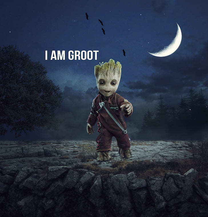 Cute Baby Groot, groot, marvel comics, baby groot Free HD Wallpaper