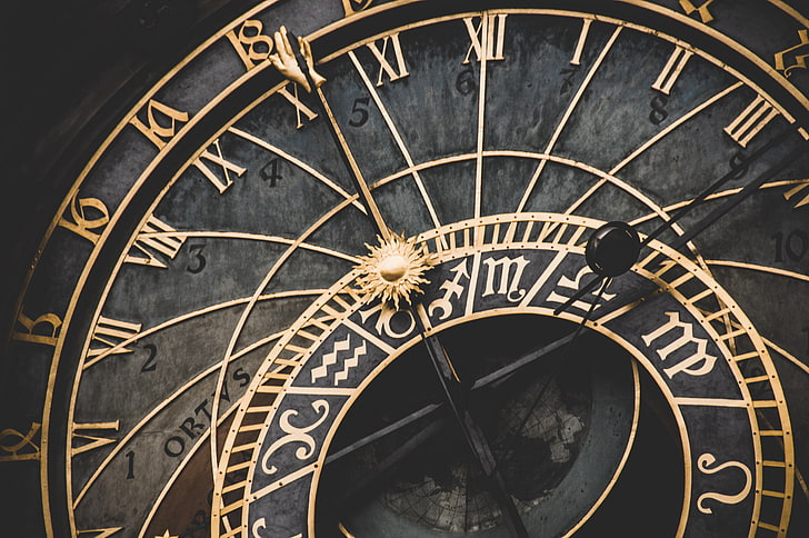 Electric Analog Wall Clock, number, the past, watch, astrology Free HD Wallpaper