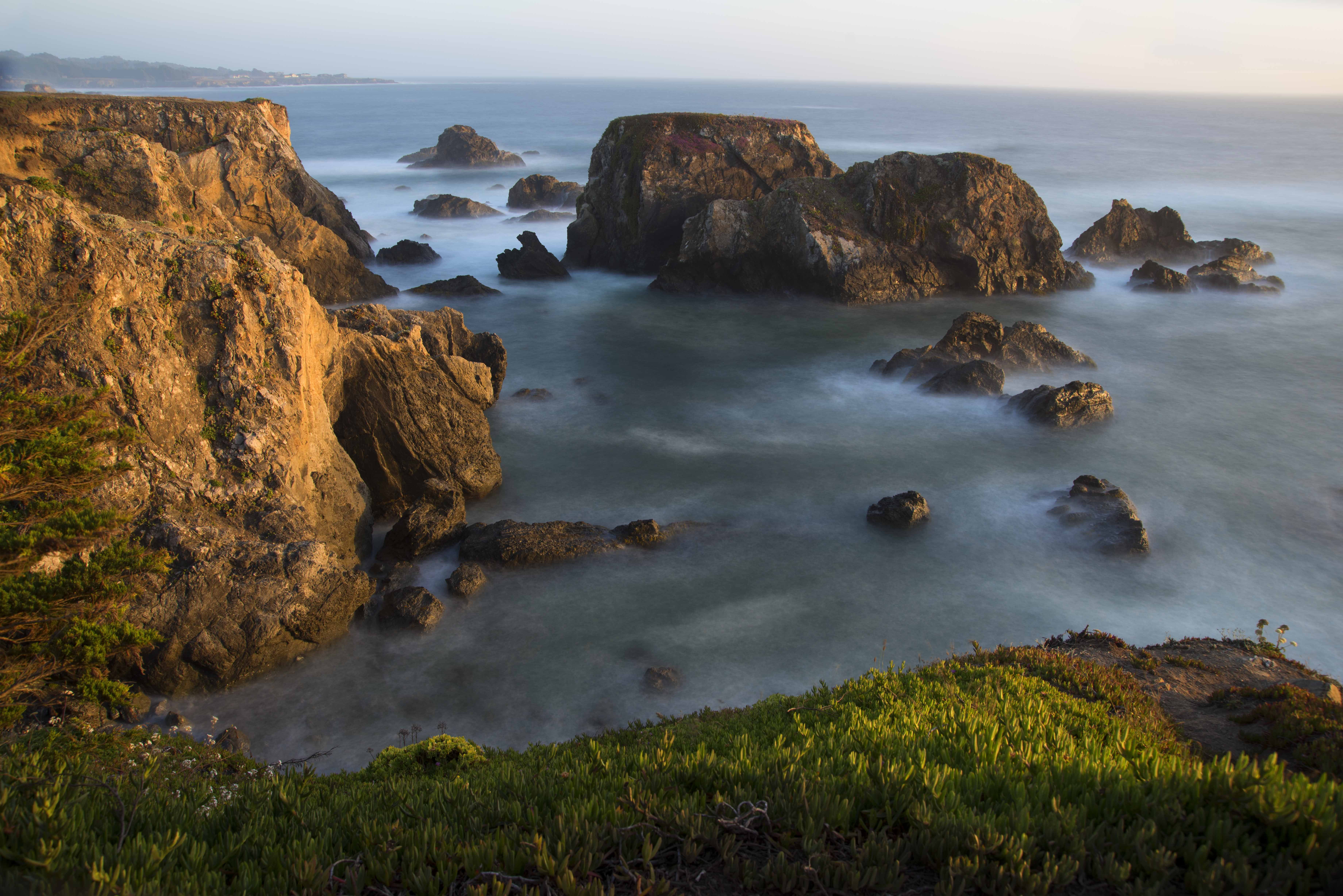 Fort Bragg CA, fake, coastline, neutral density filter, cliff