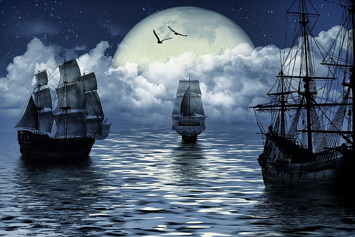 galleon, sinking, tall ship, sailboat Free HD Wallpaper