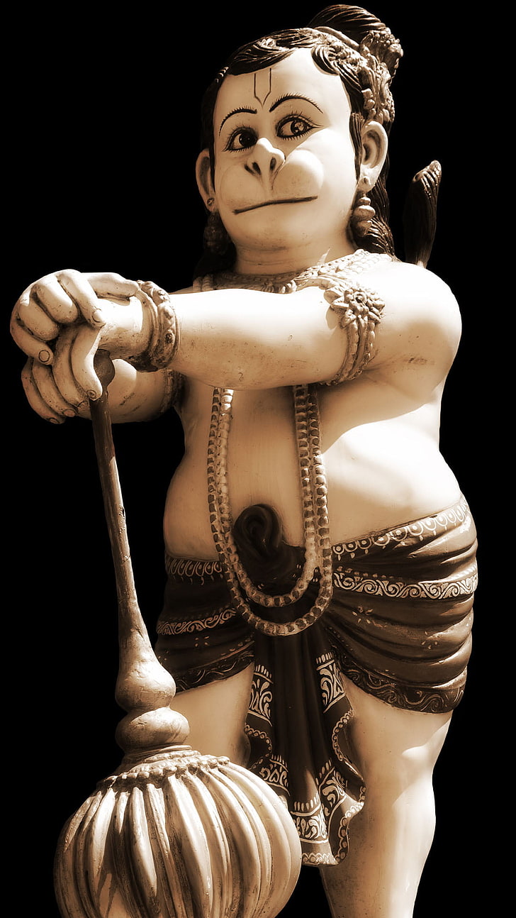 Hanuman iPhone, gold colored, religion, ornate, antique Free HD Wallpaper