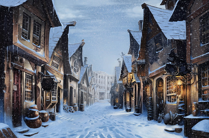 Harry Potter Christmas Decorating Ideas, built structure, the past, cold temperature, nature Free HD Wallpaper