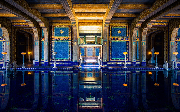 Hearst Castle Events, building, closed, pool, pattern Free HD Wallpaper