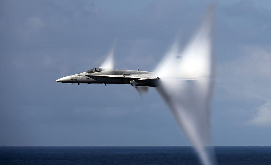 Jet Breaks Sound Barrier, phenomenon, sky, usa, air vehicle