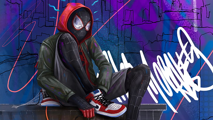 Miles Morales Spider into the Verse, movie, marvel comics, spiderman, miles morales Free HD Wallpaper