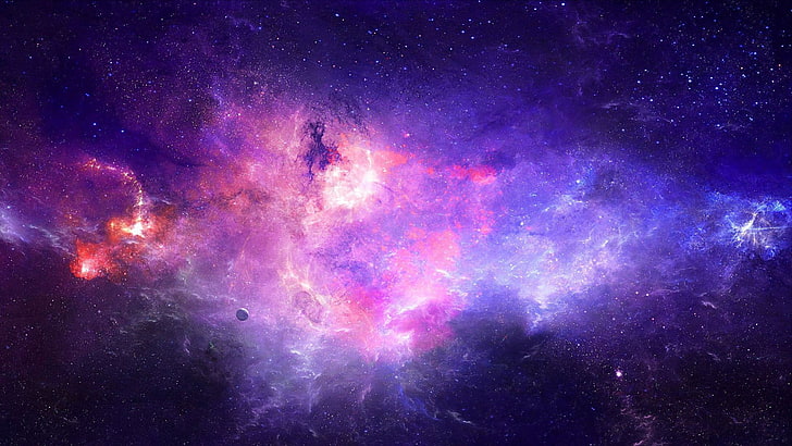 Purple Galaxy Aesthetic, digital, dark, science, galax Free HD Wallpaper