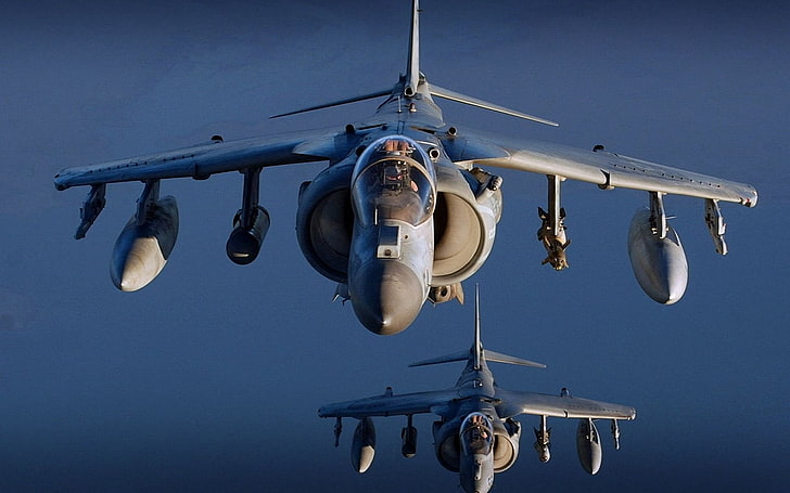 RAF Harrier, military airplane, no people, harrier, clear sky