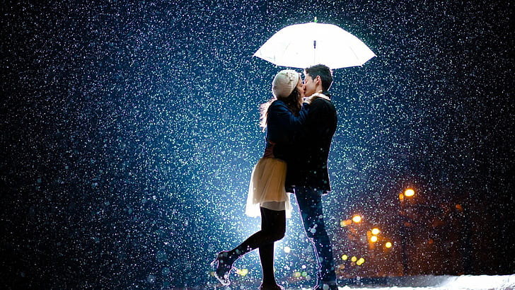 Romantic Love Couples, 2560x144, image, umbrella, love Free HD Wallpaper