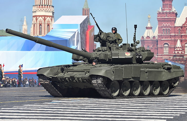 Russian T-90, architecture, city, army soldier, transportation