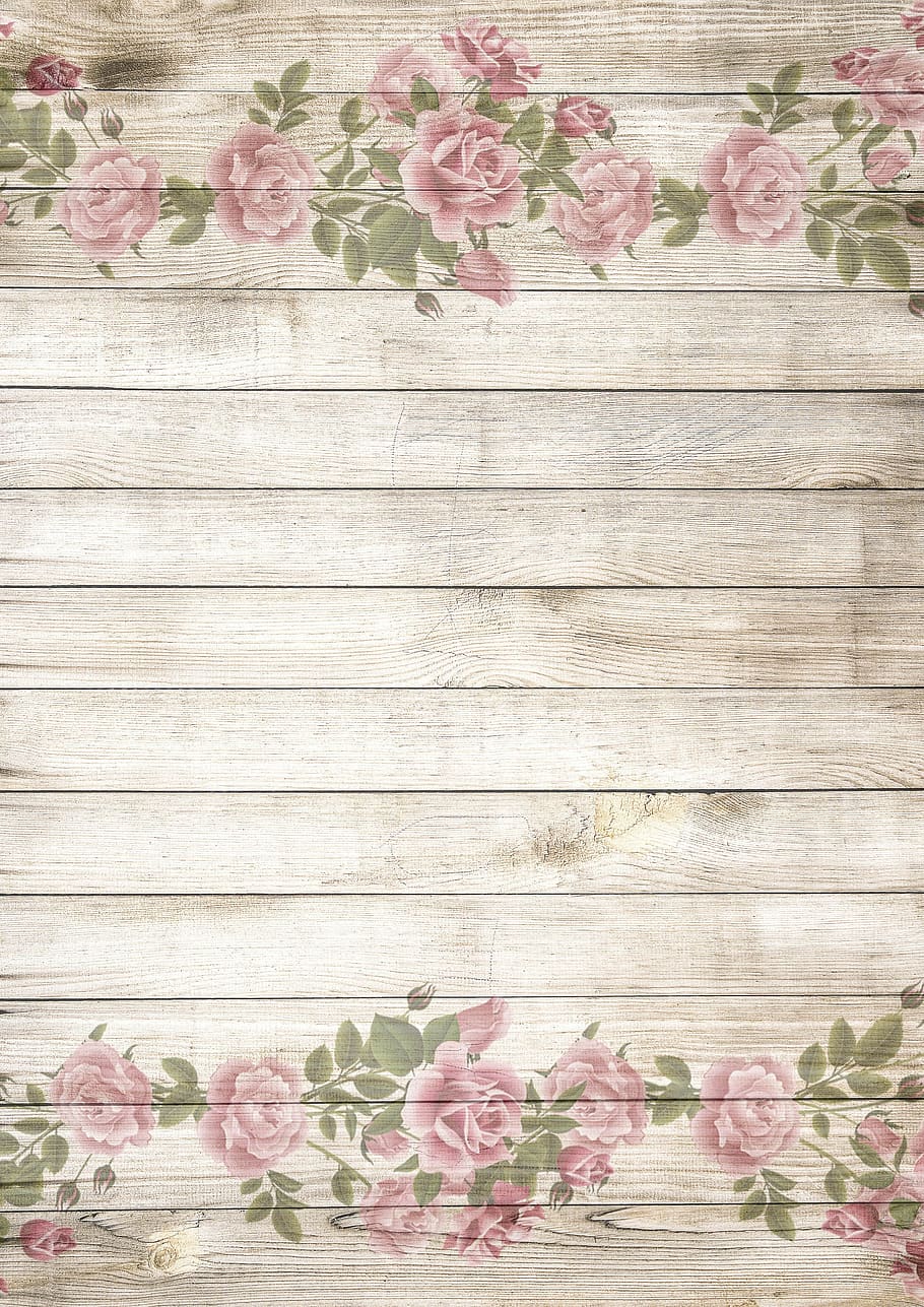 Rustic Pink Flowers, old, outdoors, wood  material, no people Free HD Wallpaper