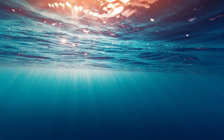 Scary Deep Ocean Water, illuminated, pattern, blurred motion, sunbeam