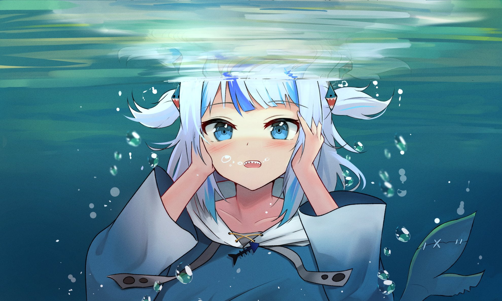 Shark Tooth, shark teeth, hololive, anime girls, gawr gura