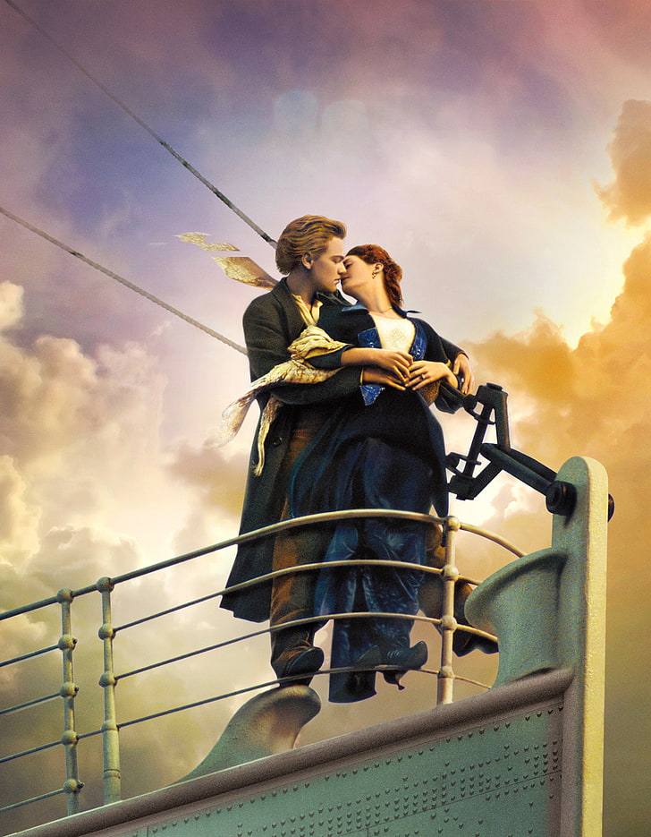 Titanic Movie Boat, young women, adult, heterosexual couple, cloud  sky