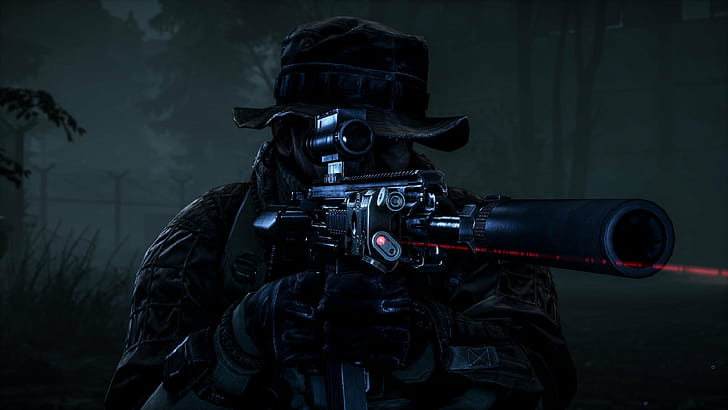 Winter Sniper, security, sign, military uniform, machine gun Free HD Wallpaper