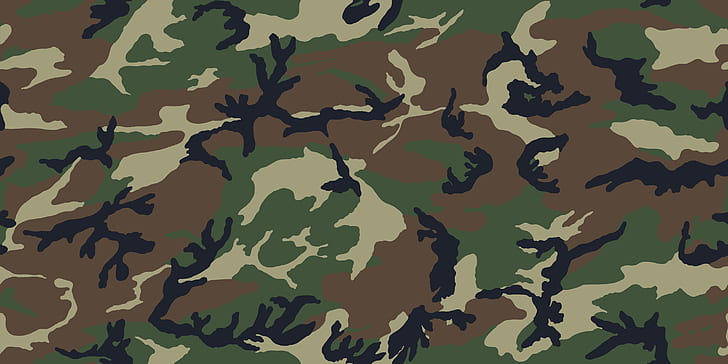 Woodland Camo Hat, army, camouflage, shapes, art Free HD Wallpaper