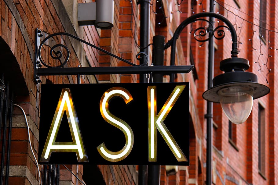 100 Get to Know Me Questions, asking, neon, ask, guide Free HD Wallpaper