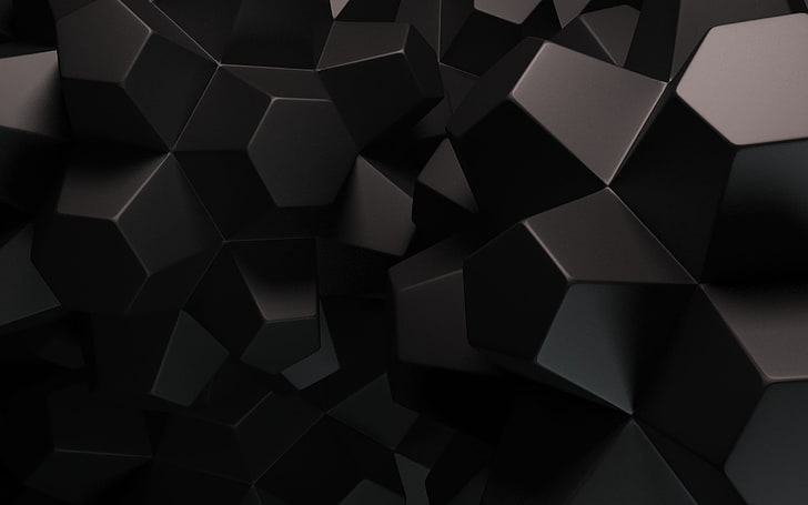 3D Geometric Black and White, art and craft, night, closeup, contemplation Free HD Wallpaper