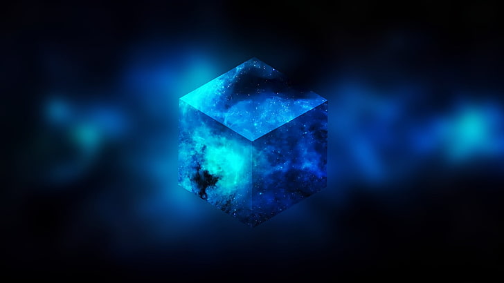 Abstract 3D Blue Glass Cubes, jewelry, geology, shape, studio shot Free HD Wallpaper