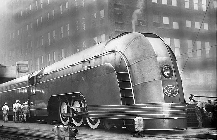 art deco, monochrome, 1060 photography, 1936 mercury streamliner Free HD Wallpaper