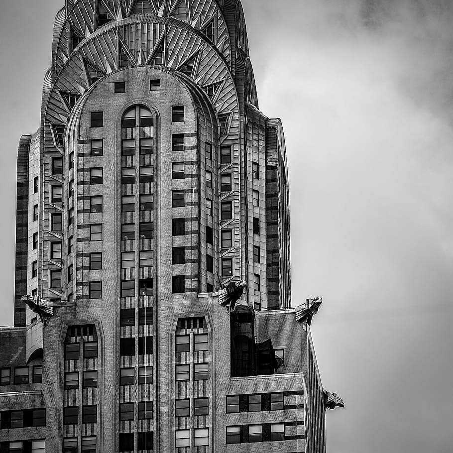 Atlanta Skyline Black and White, cloud  sky, office, office building exterior, travel destinations Free HD Wallpaper