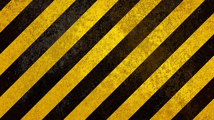 Black and Yellow Striped Road Sign, grunge, black, yellow, pattern