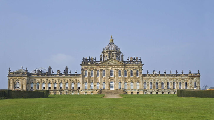 Castle Howard Aerial, tourism, facade, residence, government Free HD Wallpaper