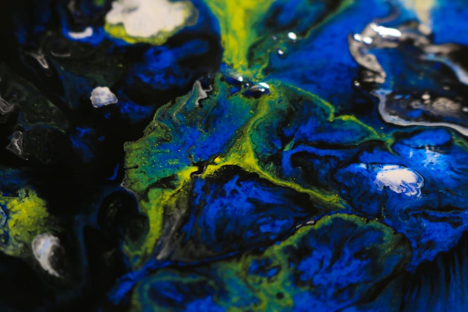 cobalt, creative, multi colored, acrylic paint