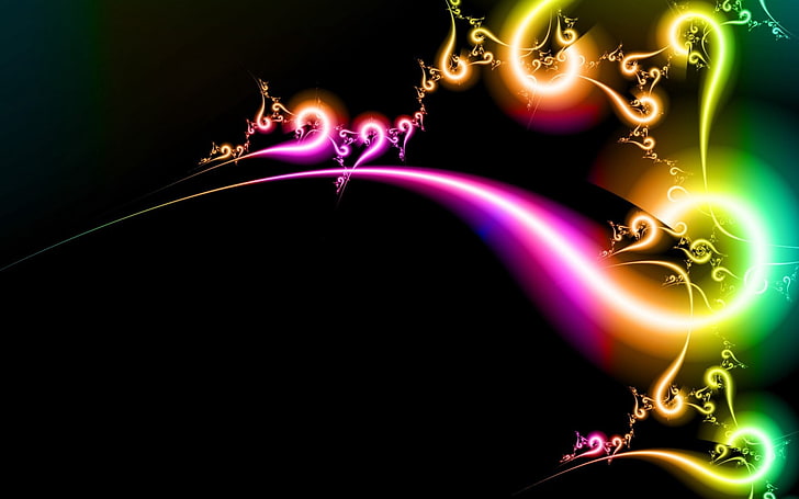 Cool Rainbow Smoke, red, bright, curve, colors Free HD Wallpaper