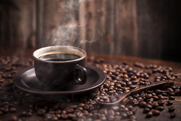Cup of Coffee a Day, coffee cup, steam, cup, brown Free HD Wallpaper