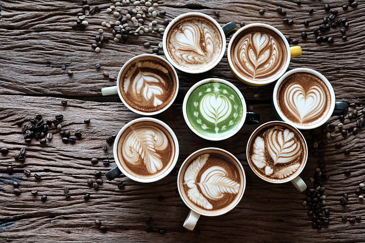 Cute Coffee Laptop, coffee beans, cappuccino, cup, coffee