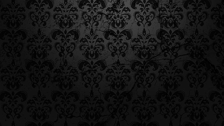 Damask, decoration, silhouette, flower, scroll Free HD Wallpaper